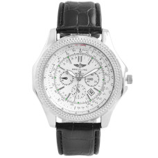 Годинник наручний Breitling White ремінець чорний (репліка)