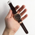 Годинники наручні Ulysse Nardin Brown ремінець коричневий (репліка). Колір: коричневий ремінь, темний циф.