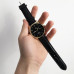 Годинник наручний Omega Black ремінець чорний (репліка)