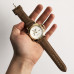 Годинник наручний Panerai White ремінець коричневий (репліка)