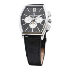 Годинник наручний Vacheron Constantin (репліка). Колір: чорний ремінь, чорний циф.