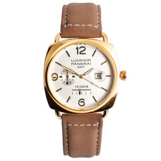 Годинник наручний Panerai White ремінець коричневий (репліка)