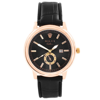 Годинник наручний Rolex Black ремінець чорний