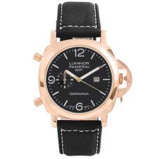 Годинник наручний Panerai Black ремінець чорний (репліка)