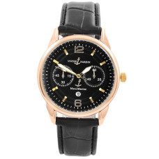 Годинник наручний Ulysse Nardin-Maxi Marine Black ремінець чорний (репліка)