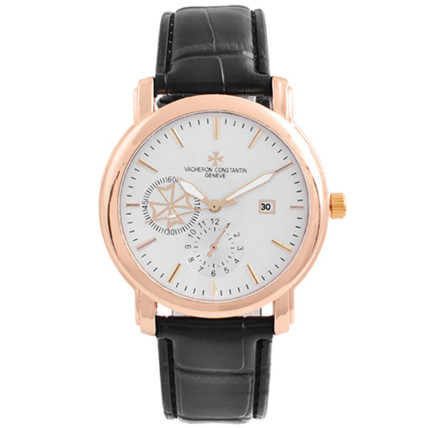 Годинник наручний Vacheron Constantin White ремінець чорний (репліка)