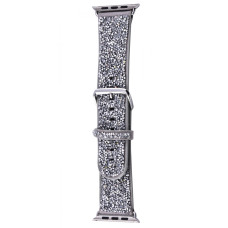 Ремінець для Apple Watch з блискітками срібний