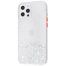 Чохол для Apple Iphone 12 Pro Max білий з блискітками