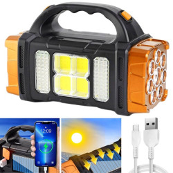 Ліхтар кемпінговий з сонячною панеллю та повербанком HB-1678-2х8LED-6COB, ліхтар кемпінговий світлодіодний