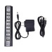 Розгалужувач USB HUB на 10 портів з активною зарядкою 220V. Колір чорний