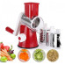Овочерізка мультислайсер Tabletop Drum Grater Kitchen Master Терка для овочів та фруктів 3 насадки. Колір: червоний